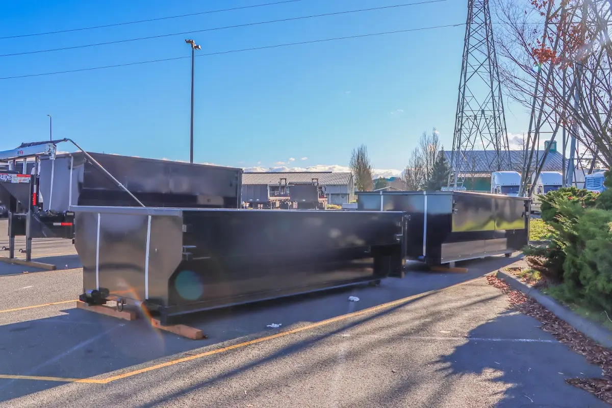 Roll-off dumpster ready for waste disposal at job site for Construction Dumpster Rental in Kerman